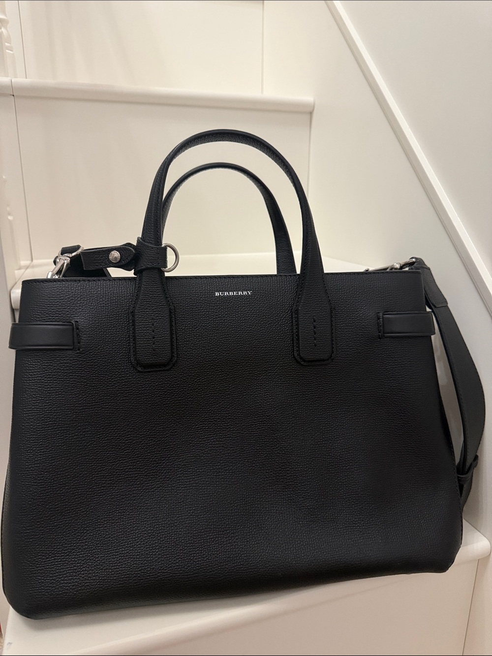 Burberry Black Medium Banner Bag